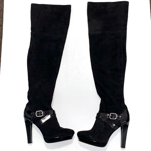 Jennifer Lopez Shoes - Jennifer Lopez Over the Knee Black Boots Size 8